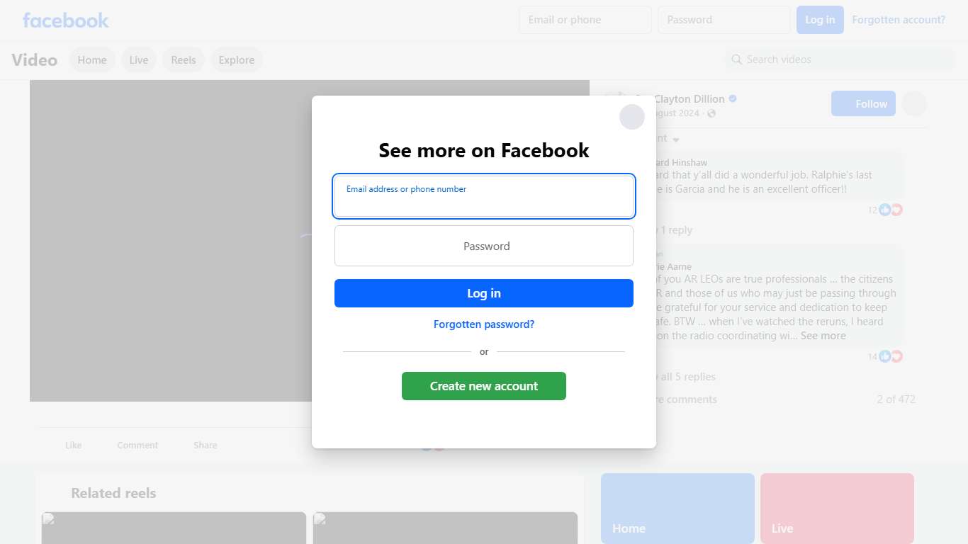 Sgt Clayton Dillion on Reels Facebook