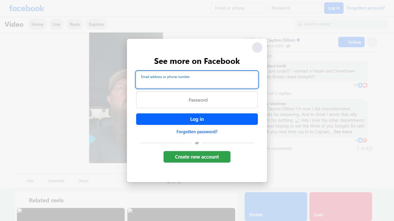 Sgt Clayton Dillion on Reels Facebook