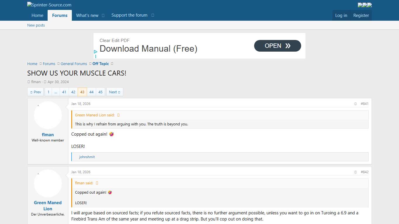 SHOW US YOUR MUSCLE CARS! Page 43 Sprinter-Source.com