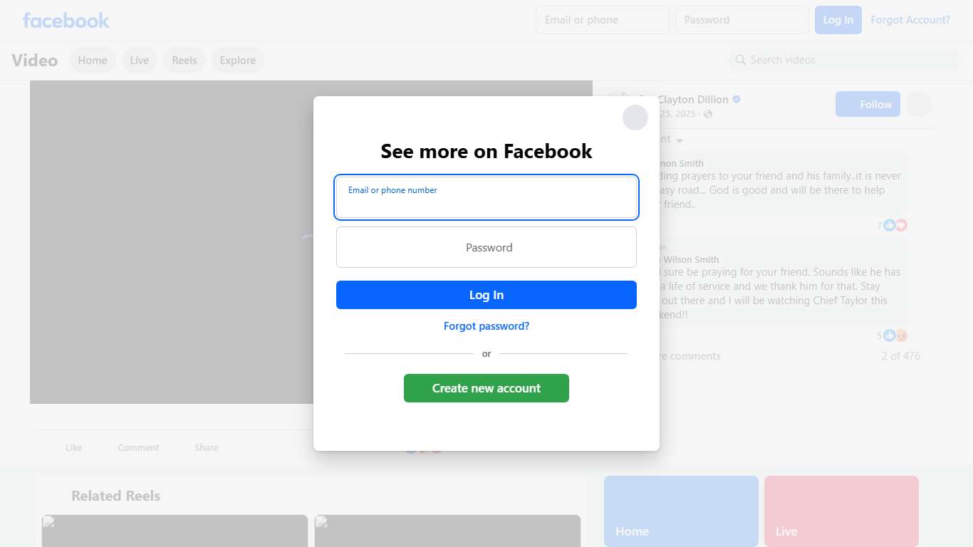 Sgt Clayton Dillion on Reels Facebook