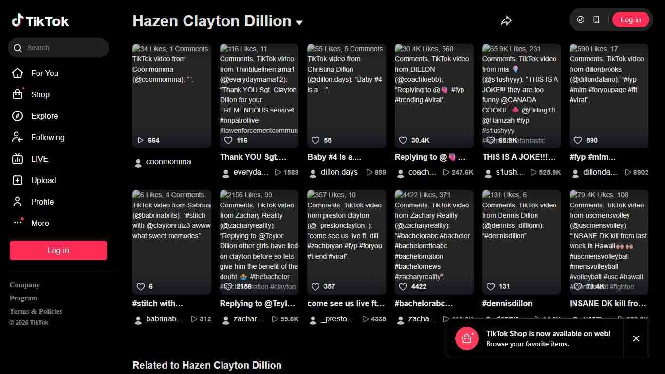 Hazen Clayton Dillion TikTok